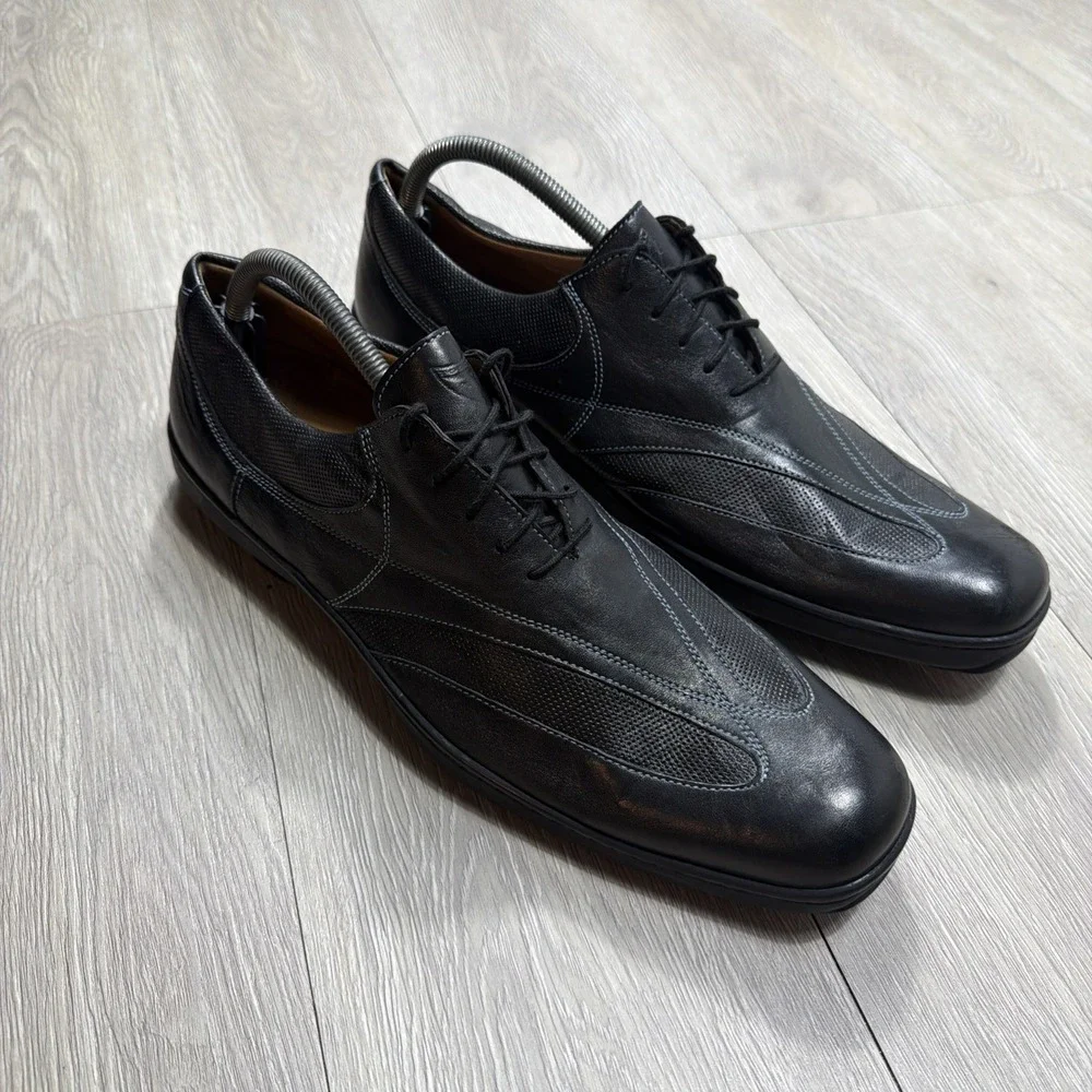 Toschi Calaveras Shoes Mens‎ Size 11 Brown Leather Derby Square Toe Italy Made